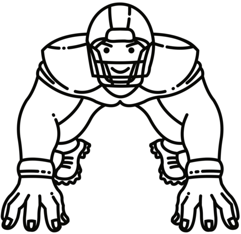 Defensive Lineman Coloring Page